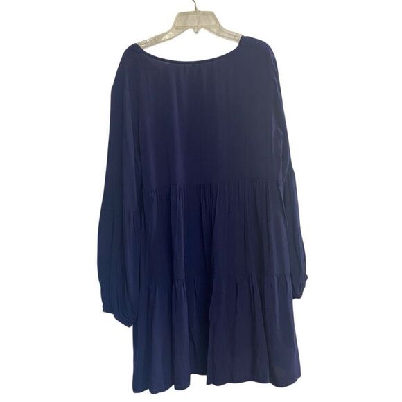 Navy Blue Dress Size Large Flowy Long Sleeves‎ - Picture 2 of 10